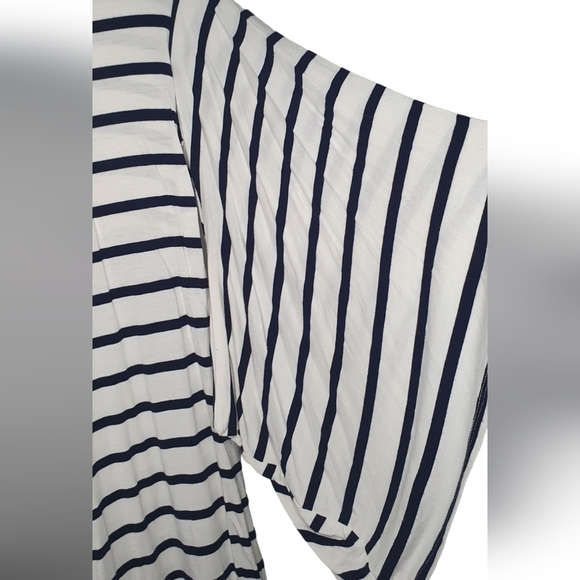 La Class Black & White Stripe 70's style‎ Bell-Sleeve Dress Size M - Picture 4 of 5